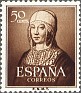 Spain 1951 Isabella the Catholic 50 CTS Brown Edifil 1092. Spain 1951 Edifil 1092 Isabel Catolica. Uploaded by susofe